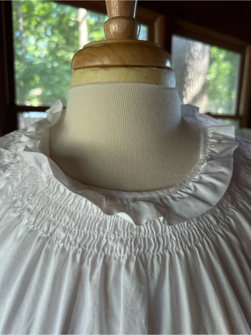 J. Crew White Ruffled Neck Blouse